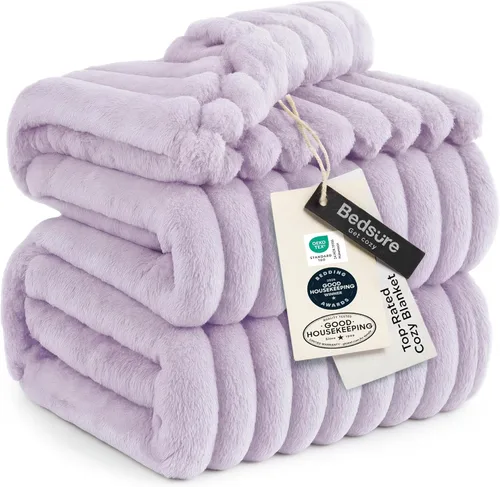Miniatura 43 de Bedsure GentleSoft - Manta de forro polar azul para sofá, mantas suaves y acogedoras para mujer, lindas mantas pequeñas para niñas, azul claro, 108