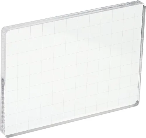 PATIKIL Bloque de sello acrílico de 5 x 3.5 pulgadas, bloque de estampado transparente con líneas de cuadrícula, bloques de montaje decorativos