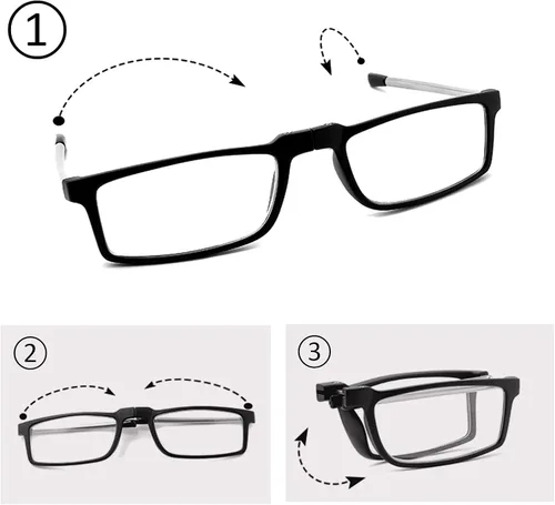Miniatura 2 de GOOSEN Gafas de lectura para mujeres y hombres, llavero compacto plegable, gafas de luz azul con lentes transparentes, bisagra de resorte Opt 03: 3