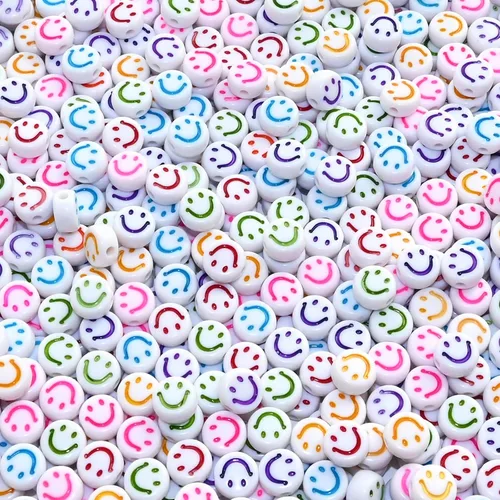Miniatura 13 de Amaney - 500 cuentas redondas de acrílico blanco de 0.236 x 0.157 pulgadas (0.276 x 0.157 in), cuentas redondas de plástico sueltas para hacer