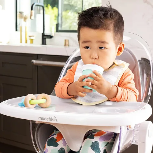 Miniatura 4 de Taza de pajita Munchkin con tapa removible, para bebés y niños pequeños de 6 meses en adelante, 4 onzas, silicona, menta