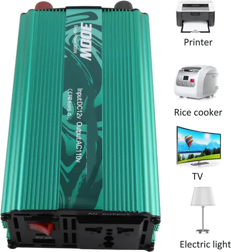 Miniatura 7 de Inversor sinusoidal puro, inversores de corriente de 3000 W, convertidor de CC a CA, inversores de potencia sinusoidal de aleación de aluminio, Verde