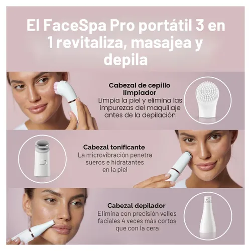 Miniatura 6 de Braun Depiladora facial Facespa Pro 911, depilación facial para mujeres, dispositivo de depilación, depilación 3 en 1, cepillo de limpieza