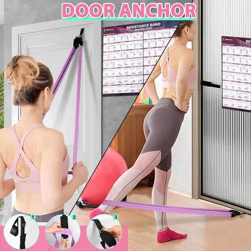 Miniatura 3 de Goocrun Bandas de resistencia de tela para entrenar, cinturón ancho con múltiples niveles de resistencia. Bolas de equilibrio de yoga. Ideal