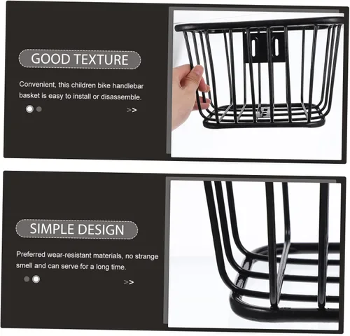 Miniatura 9 de Cesta de hierro para bicicleta, cesta delantera de bicicleta, contenedor de bicicleta, accesorios para bicicleta de montaña, cesta para manillar
