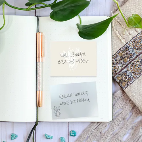 Miniatura 3 de Boho Crystal Magic Sticky Note Surtido / 4 x 3 pulgadas Blue Tan reposicionables Notas adhesivas / Juego de 6 almohadillas femeninas de sol y luna