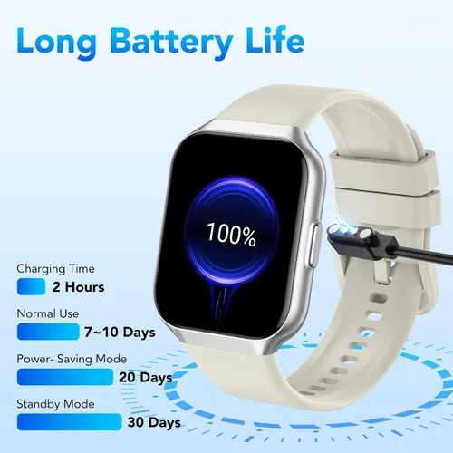 Miniatura 2 de Reloj inteligente para hombres y mujeres (respuesta/hacer llamadas), reloj de seguimiento de fitness de 1.96 pulgadas, resistente al agua IP68