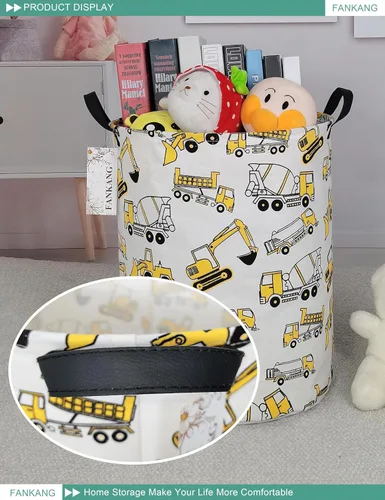Miniatura 7 de Cesta de Almacenamiento, Cesta de Ropa Sucia de Lona Plegable con Revestimiento Impermeable de PE, Grandes Cestas de Almacenamiento para Niños