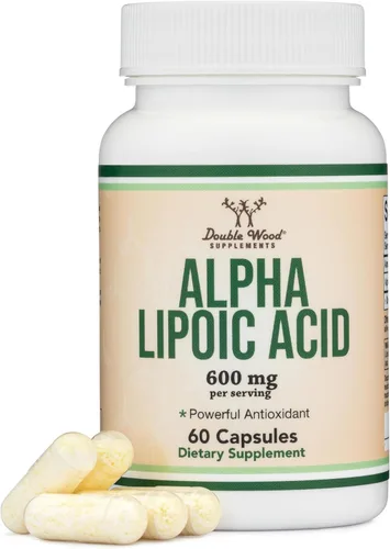 Miniatura 8 de Double Wood - Ácido alfa lipoico de 600 mg por porción, 120 cápsulas (probado por terceros, sin OMG, sin gluten, vegano seguro), apoyo energético