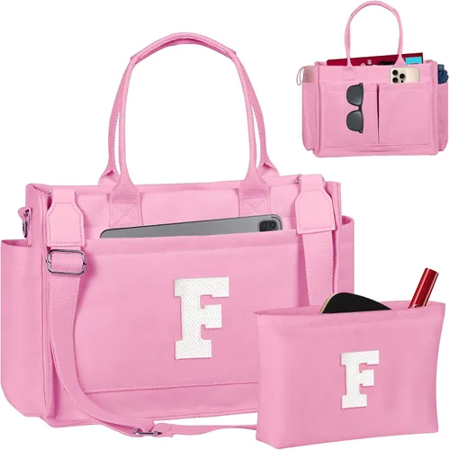 Miniatura 88 de Easter Basket Stuffers, Initial Tote Bag with Makeup Bag, Birthday Gifts for Women, Teen Girl Gifts Trendy Stuff