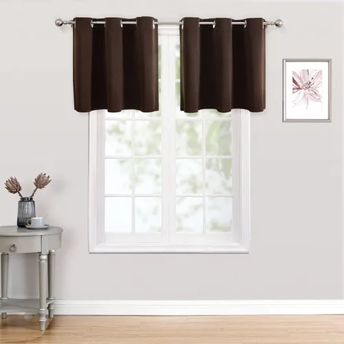 Miniatura 120 de ChrisDowa - Cortinas de cenefa pequeñas para cocina, cortinas cortas con ojales y aislamiento térmico para oscurecer la sala y habitación