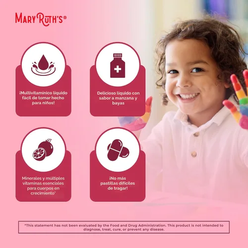Miniatura 5 de MaryRuth's Kids Liquid Morning Multivitamin Multivitamínico líquido para niños de MaryRuth Apoyo inmunológico Vitamina C y D Vitaminas