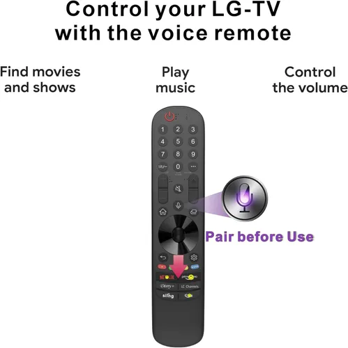 Miniatura 5 de Magic Remote para LG Remote Control para Smart TV 2025-2018 con puntero, control de voz, Bluetooth, para MR25, MR24, 23, 22, 21,20,19,18 GA/GN, Alexa