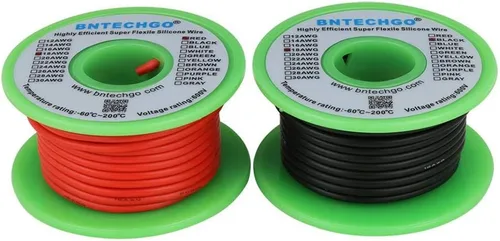 Miniatura 13 de BNTECHGO Carrete de alambre de silicona de calibre 16, rojo de 25 pies y negro de 25 pies, cable de cobre estañado trenzado flexible de 16 AWG