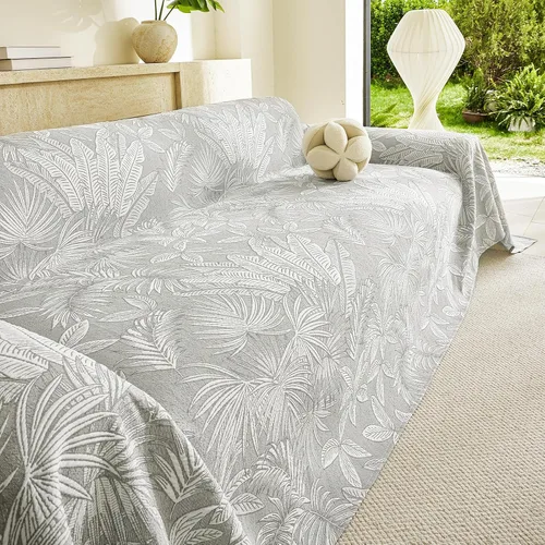 Miniatura 9 de HANDONTIME Funda para sofá para perros lavable con estampado floral de pájaros para sofás y sillones, funda de sofá negra con flores de jacquard