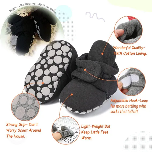 Miniatura 155 de Sawimlgy - Botines de algodón antideslizantes para recién nacido, con agarre, para cuna o para el invierno