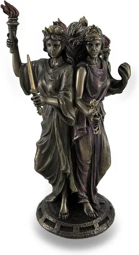 Veronese Design s 8 1/4" alto griego triple diosa de la magia estatua de resina fundida en frío bronce antiguo acabado luna diosa escultura