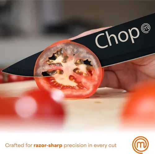 Miniatura 4 de MasterChef Juego de cuchillos de cocina con cubiertas, 6 cuchillos de chef profesionales para cocinas del hogar, cuchillas de acero inoxidable
