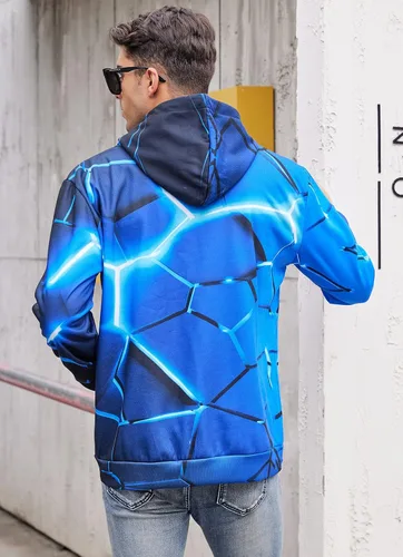 Miniatura 3 de RAISEVERN Sudadera con capucha para hombre y mujer, con estampado 3D, forro polar, manga larga, sudadera con capucha