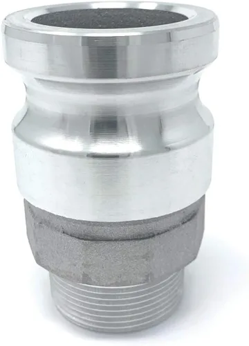 Gloxco Reductor de leva y ranura de aluminio tipo F, adaptador Camlock macho de 2 pulgadas x 1-1/2 "NPT macho (CAM-2015-FR-AL)