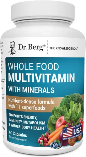 Dr. Berg Multivitamínico integral con minerales - Multivitamínico diario para hombres y mujeres - Incluye mezcla de frutas y verduras integrales de