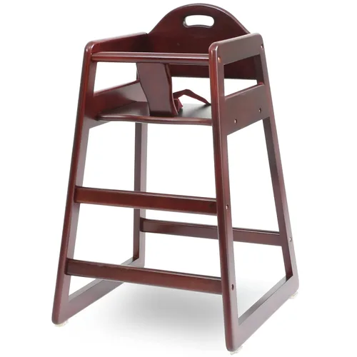 Miniatura 6 de Silla alta de madera para bebés y niños pequeños, silla alta apilable estilo restaurante, con madera maciza de grado comercial para mesa de comedor