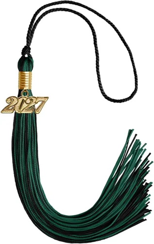 Miniatura 147 de Endea Graduation - Borla de doble color mixto con fecha dorada (negro/dorado antiguo, 2021)