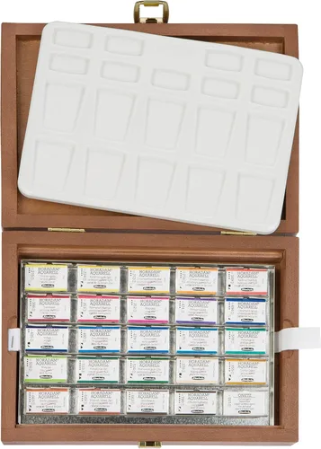 Miniatura 8 de Schmincke - Caja de color HORADAM AQUARELL con 12 mejores acuarelas, 74312097, caja de metal, juego de pintura, 12 x 1/1 sartenes