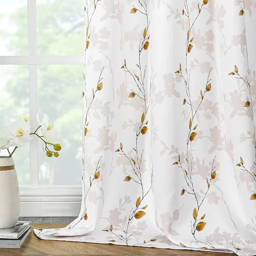 Miniatura 30 de Joydeco Cortinas Bohemias Beige de 63 Pulgadas de Largo 2 Paneles, Cortinas de Granja Bohemias Súper Suaves con Borlas, Cortinas Semitransparentes