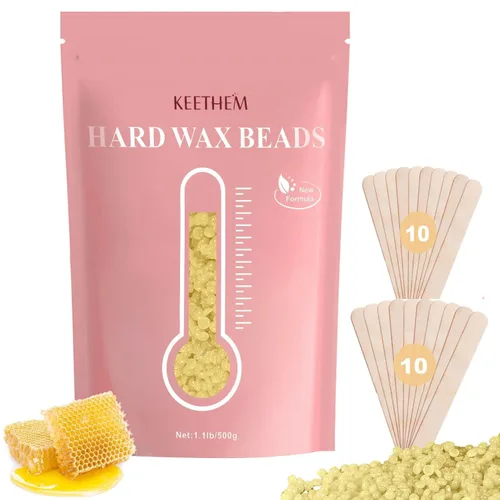 Miniatura 9 de Perlas de cera dura sin dolor y varillas para depilación de cuerpo completo para mujeres y hombres – 1.1 lb/17.6 oz granos de cera con 20 varillas