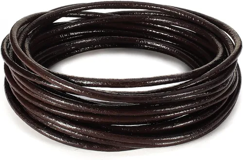 Miniatura 21 de Cordones de cuero redondos genuinos Beadnova de 0.05 a 0.19 in para el collar de la pulsera que rebordea la fabricación de la joyería, 01.blanco