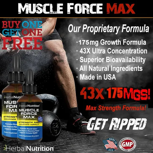 Miniatura 2 de Muscle Force Strength and Endurance - Fórmula en espray de 2 botellas, fórmula de crecimiento patentada de 175 mg, 2 onzas por botella