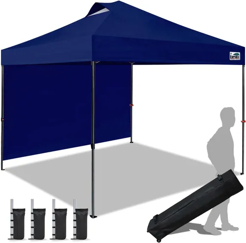 Miniatura 66 de Eurmax Tienda de campaña desplegable de 8 x 8 de Estados Unidos, con bolsa rodante patentada sin puntas, 4 paredes extraíbles con cremallera, toldo