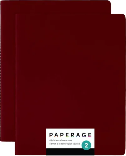 Miniatura 8 de PAPERAGE Cuaderno de diario forrado de tapa suave, paquete de 2, negro), 100 páginas, grande de 7.5 x 9.5 pulgadas, con rayas universitarias, ideal