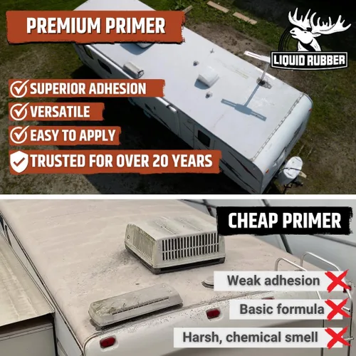 Miniatura 3 de Liquid Rubber Imprimación EPDM y TPO: capa base de alto rendimiento para protección de techo de RV, cámper y remolque, 1 cuarto de galón