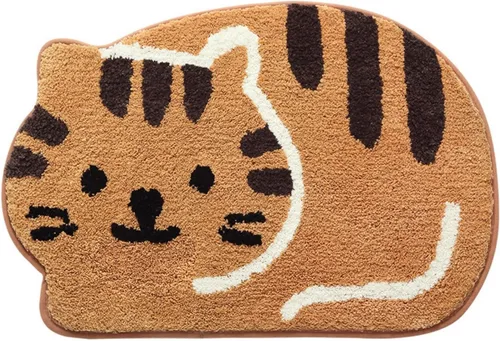 Alfombra con forma de gato de 16 x 24 pulgadas, tapete de ducha, tapete de baño linda, alfombra de baño con cara de gato, alfombras de área lavables