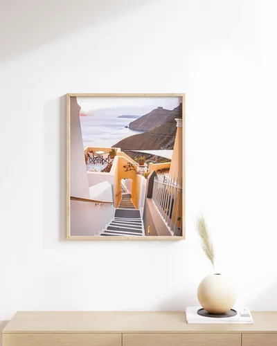 Miniatura 5 de HAUS AND HUES Pósteres de escenas de playa y arte mural de Italia - Hermoso paisaje y decoración de playa en el lago, arte de pared mediterráneo