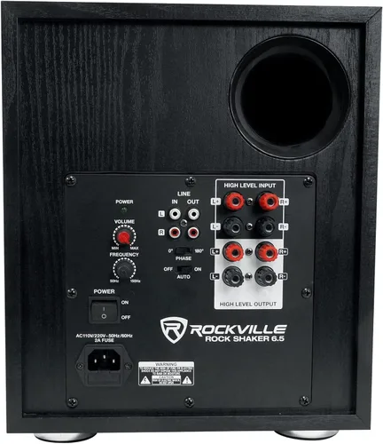 Miniatura 4 de Rockville Rock Shaker 6.5 Negro 200 W pico/100 W RMS amplificador eléctrico para cine en casa, Clase-D, Crossover ajustable, 20Hz-200Hz, diseño