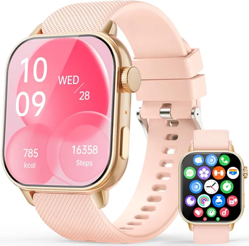 MFVLP Reloj inteligente para hombres y mujeres, 1.85 pulgadas AMOLED HD reloj de fitness con más de 120 modos deportivos, llamada Bluetooth,