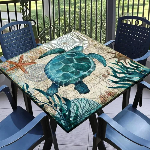 Miniatura 12 de Round Fitted Tablecloth with Elastic Outdoor Table Cover Round Elastic Tablecloths for Tables Waterproof Wipeable Table Cloths for