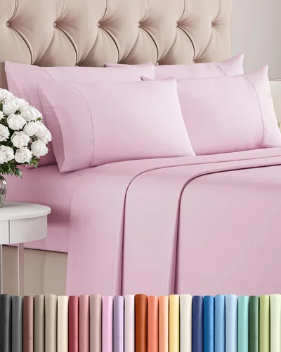 Miniatura 62 de Juego de sábanas Queen de 6 piezas, sábanas tamaño Queen, ropa de cama suave de lujo de hotel, refrescante, cómoda y transpirable, 1 encimera, 1 26