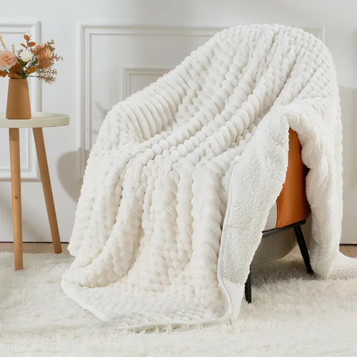 Miniatura 16 de Uttermara Manta con peso de vellón para adultos, tamaño individual, 15 libras, manta suave con peso Sherpa para dormir y relajarse, manta pesada