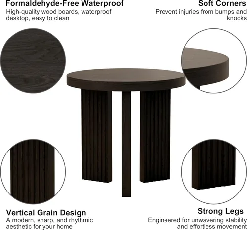 Miniatura 6 de Mesa auxiliar redonda pequeña, mesa de café de 17.52 pulgadas con superficie gruesa y lisa, mesa auxiliar circular con patas estables en forma de X