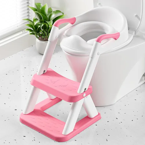 Miniatura 8 de Asiento de Entrenamiento de Baño, Asiento de Inodoro Mejorado para Niños y Niñas, Asiento de Entrenamiento de Baño 2 en 1 para Niños, Asiento