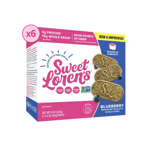 Miniatura 14 de Sweet Loren's Galletas veganas para el desayuno, arándano, 0.18 onzas de proteína, 0.39 onzas de granos integrales, a base de plantas, sin gluten