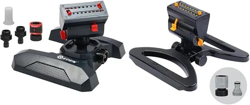 Miniatura 8 de Eden 95124 Mini aspersor oscilante turbo ajustable de 4 vías con juego de inicio de conexión rápida, cubre hasta 4,069 pies cuadrados base pesada