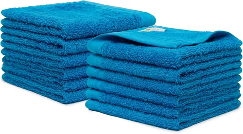 Miniatura 13 de Juego de 12 paños de 100 % algodón de 13 x 13 pulgadas, juego de 12 toallas ultrasuaves y altamente absorbentes, para baño, gimnasio, hotel, spa