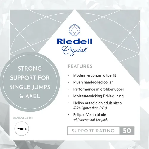 Miniatura 9 de Riedell Crystal - Patines de hielo para adultos para mujeres y hombres, patines de hielo elegantes y competitivos con forro Dri-Lex que absorbe