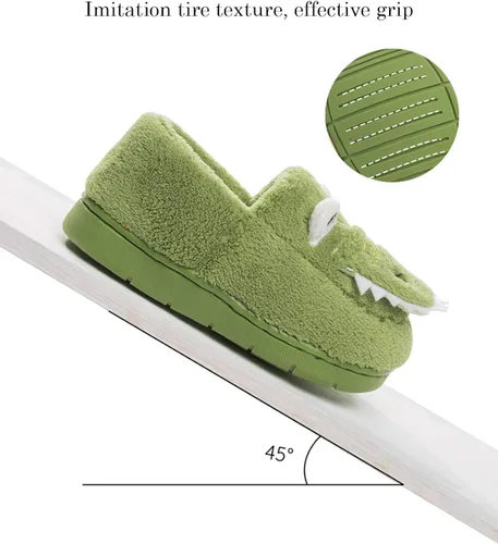 Miniatura 4 de AngelGift Zapatillas de dinosaurio para niños pequeños y niñas