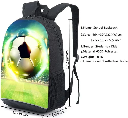 Miniatura 2 de Mochila adolescente, Universe Space TrendyMax Galaxy Pattern Mochila linda para la escuela, Football 2, Computadora portátil